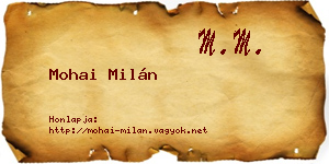 Mohai Milán névjegykártya