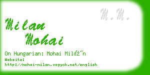 milan mohai business card